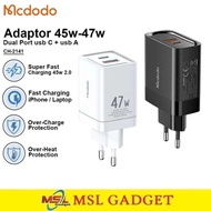 Mcdodo 45W 47W Charger Head Adapter GaN USB + Type C PD QC VOOC Super Fast Charging