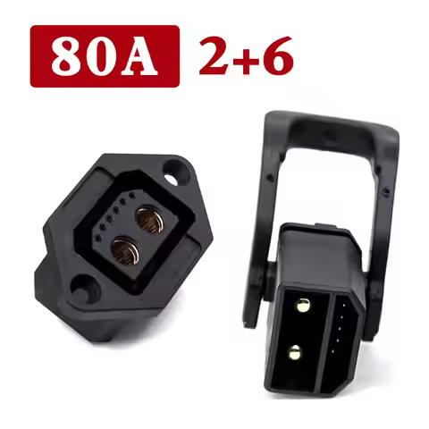 80A Lithium Battery Connector 2+6 High Current Electric Vehicle Discharging Power Plug Socket E-bike