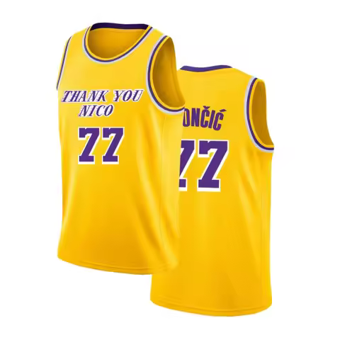 Men's #77 Basketball Jersey - Breathable, Round Neck Sleeveless with "Thank You Nico" Embroidery Bre