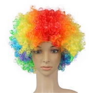 Clown wig and Clown nose. Curly Party Wig ad clown red nose. Rambut badut dgn hidung badutn