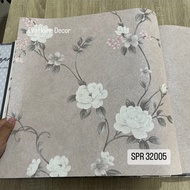Murah Wallpaper Premium Vinyl Dinding Motif Minimalis Bunga Ruang Tamu