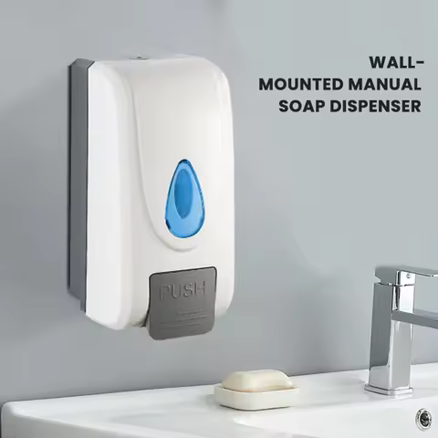 "1000ml Large Capacity Wall-Mounted Liquid Soap Dispenser for Bathroom, Kitchen, and Public Restroom