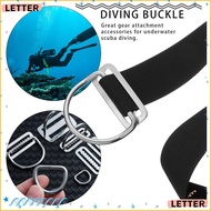 LETTER Slide Keeper BCD Accessoires Webbing Harness 2" Stainless Steel D Ring