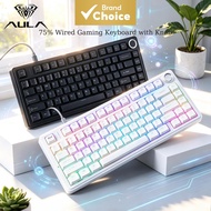 Aula F75 Wired Keyboards Gaming 75% 80 Keys RGB Backlight ABS Keycap Gasket Structure Hot Swappable 