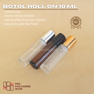 botol roll on 10 ml/botol roll on kaca 10 ml/botol roll on parfum. - coklat hitam