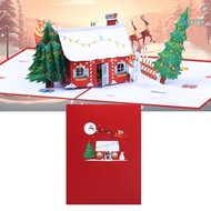Mary Holiday 3D Christmas House Paper Card Memorable Greeting Card for Family