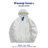 เสื้อแจ็คเก็ตป้องกันน้ำสำหรับผู้ชาย WASSUP ISSUE ฤดูใบไม้ผลิและฤดูใบไม้ร่วง แจ็คเก็ตเสื้อคลุมปีนเขาแ