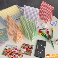 Korean Kraft Paper Grid Gift Bag Goodie Bags Christmas Gift Wrapping