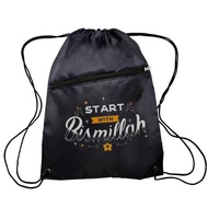 Bismillah Font Sports Drawstring Bag Waterproof
