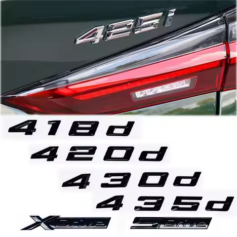 Old Style Glossy Black Letter Emblem for BMW 4 Series F30 F32 F33 F36 F82 420d 425d 428d 430d 435d 4