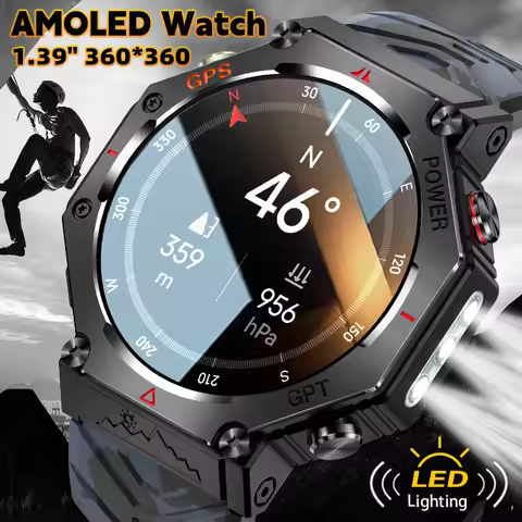 LIGE Mens Smartwatch Bluetooth Calling AI Voice Assistant Watches 100+Sports Mode Record Compass 3AT