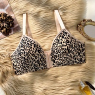 Plus Size 0XL-4XL Fashionable Leopard Print Bra, Adjustable Straps, Front Closure, Bestselling Linge