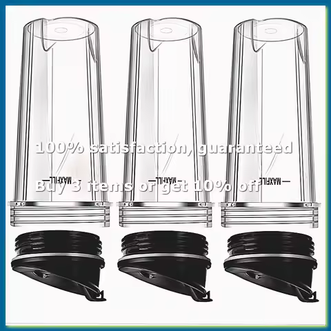 Hot Parts Blender Replacement Parts For Ninja, 3 Pack 16Oz Ninja Blender Cups Replacement With To-Go