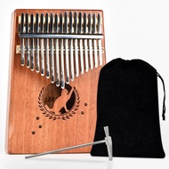 Kalimba 17คีย์เปียโนนิ้วหัวแม่มือไม้มะฮอกกานีเปียโนนิ้วคีย์บอร์ดพร้อมหนังสือเรียนกระเป๋า Kalimba