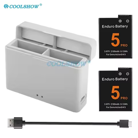 2100mah Battery For Osmo Action 5 pro Battery Charger Sports Camera Accessories For DJI OSMO Action 