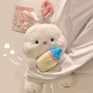 hadiah birthday budak perempuan hadiah birthday wanita White Rabbit Plush Toy Katil Sleeping Doll Botol Comel Anak Patung Arnab Menenangkan Anak Patung Hadiah Hari Jadi Gadis
