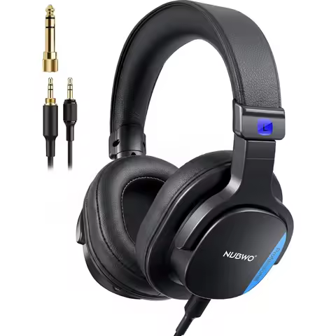 NUBWO HD01 Studio Headphones Wired Hi-Res Over Ear Headsets with 1/4 Inch To 3.5mm Adapter Lightweig