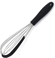 egg Whisks for Cooking Whipstitch Cream Egg Whiteness, Flour Mixer Abode Milk Frother, Stainless Steel Milk Frother, Handheld Egg Beater with Silicone Spatula beater (Schwarz)