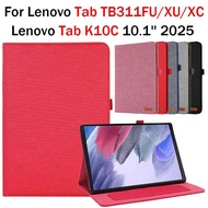 For 2025 Lenovo Tab TB311FU/XU/XC Leather-Textured Flip Cover Lenovo Tab K10C 10.1'' Tablet Stand Ca