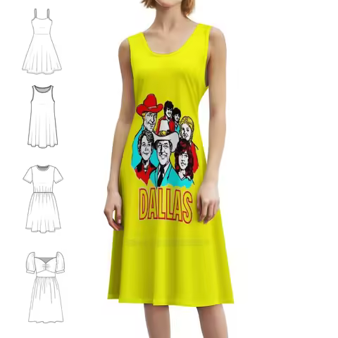 Dallas Women's Elegant Party Dress A-Line Dress With Short/Long/Sleeveless Options Dallas Jr Ewing Y