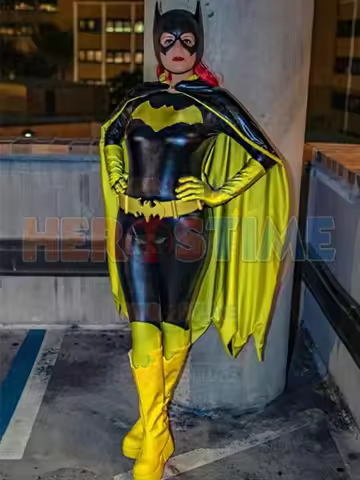 Popular New Batgirl Female Superhero Costume Shiny Metallic Batwoman Cosplay Suit for Female/Girls/L