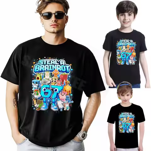 Six Seven 67 Steal A Brainrot Meme Funny Gifts for Boys T-Shirt Y2k 6-7 AI Graphic Saying Tee Sons N