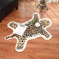 Leopard Print Rug Faux Fur Cheetah Rug Cowhide Animal Skin Mat Carpet for Office, Livingroom, Bedroo