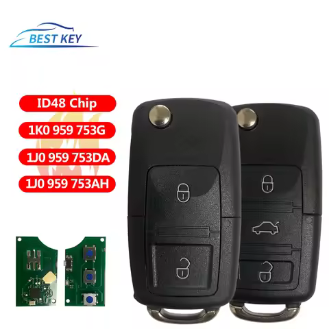 BEST KEY Car Remote Key ID48 434Mhz Replace Key For VW Volks wagen Caddy Passat Golf Jetta Tiguan To