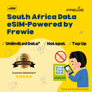 South Africa eSIM Data Roaming | Unlimited Data| Topup Available | QR Code via Email- Powered by Fre