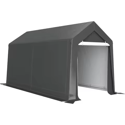 Heavy-Duty 7x12 Outdoor Storage Shed - Waterproof Garden Tent with Ventilation and Roll-Up Door