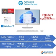 HP 24-cr0042d All-in-One Desktop PC (AMD R7 7730U/8GB/512GB SSD/AMD RADEON GRAPHIC/23.8" FHD IPS/W11