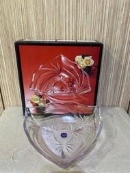 &lt;全新&gt;日本製SOGA水晶玻璃三角盤 水果盤 點心盤 玻璃盤 沙拉盤