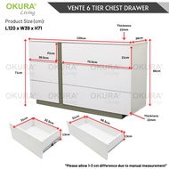 [CLEARANCE] OKURA 6 Layer Chest Drawer Storage Cabinet Wardrobe Clothes Drawer Almari Laci Almari Ba