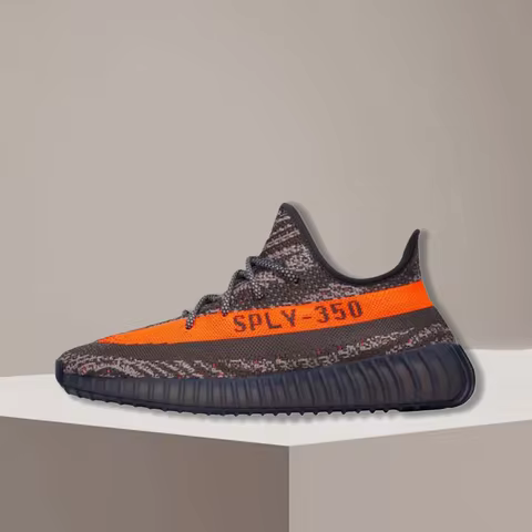 adidas Originals Yeezy Boost 350 V2 Grey Orange Unisex Low-Top Cushioned Running Shoes HQ7045