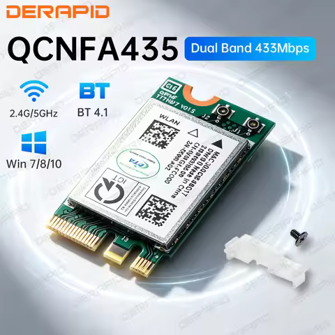 QCA9377 NGFF M2 Wireless WiFi Card 802.11ac Dual Band 2.4G 5G QCNFA435 Bluetooth 4.1 for Laptop Wind