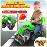 Bulldozer Toy Car for Children Can Be Raised and Lowered with Bonus Helmet Ride On Toys
