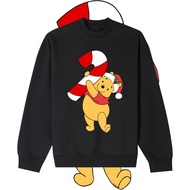 😆✨  ผ้าฝ้าย Hoodie  Pooh Christmas Hoodie Fashionable Crew Neck Sweatshirt 14 Sweatshirt- เสื้อกันหน