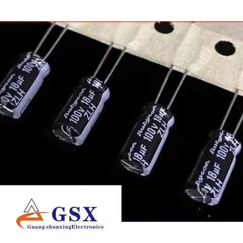 18UF 100V imported aluminum electrolytic capacitor 100v18uf 6.3 * 11 ruby ZLH high-frequency long li