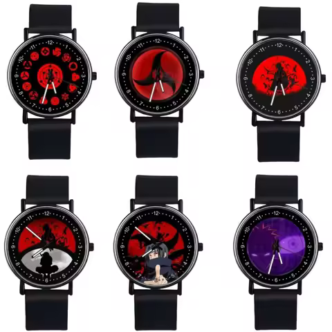 Anime Naruto Uchiha Itachi Sasuke Watch Uzumaki Naruto Wrist Watch CartooN Y2K Accessories Quartz Wa