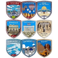 環遊世界系列金屬銀邊 中東主題貼紙9入 法老王貼紙 獅身人面