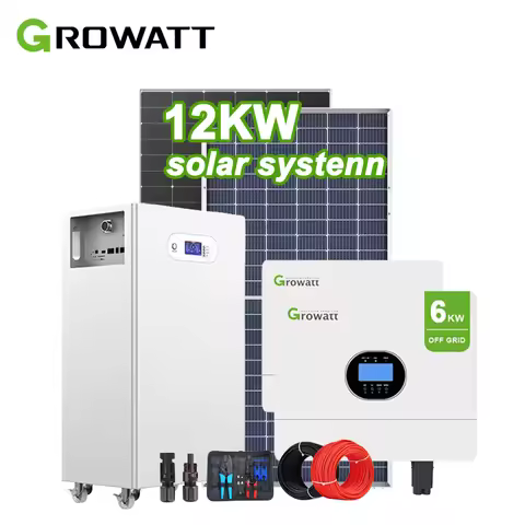 Home Energy Solar System off Grid 6kw 12kw Solar Panels House Roof Mount 12kwh Lithium Battery Syste