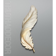 Luxury FEATHER mirror painting - uv printed Mica material - Wall painting
