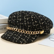 Topi Baret wanita Rantai Oktagonal Bling Oktagonal Retro TP-OktaChain