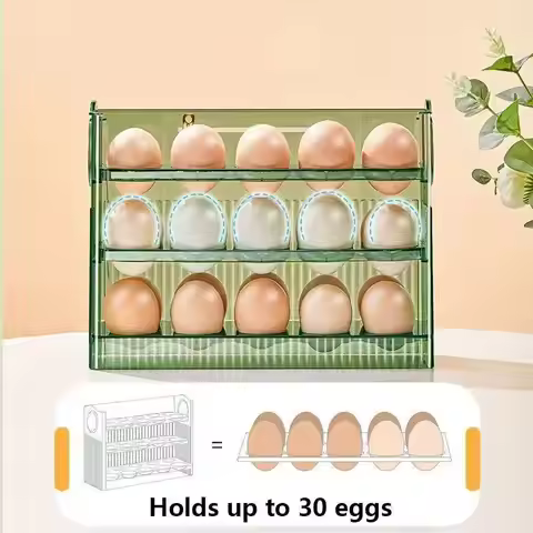 30/12 Grids Eggs Storage Box Rotating Eggs Refrigerator Organizer Food Containers Eggs Case Holder D