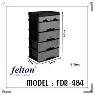 Felton 5 Tiers Drawer /Clothes Storage/ Clothes Cabinet/Multipurpose Drawer FDR 484