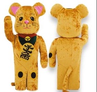 BE@RBRICK 招き猫 金 着ぐるみ版/ 毛毛金色招財貓 (1000%)