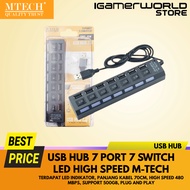 MTECH USB HUB 7 Port USB 2.0 High Speed 480Mbps 7 Switch LED