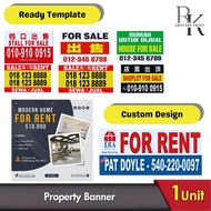 Banner Property Rent Buy Sell / Sewa Rumah Banner Printing (FREE Typing Wording Or Customize Design)