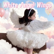 White Angel Feather Wings Children's LED Angel Wings Clothing White Feather Birthday Gift