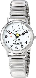 Citizen Q&amp;Q P001 Women's Watch, Analog Snoopy Waterproof, Metal Band